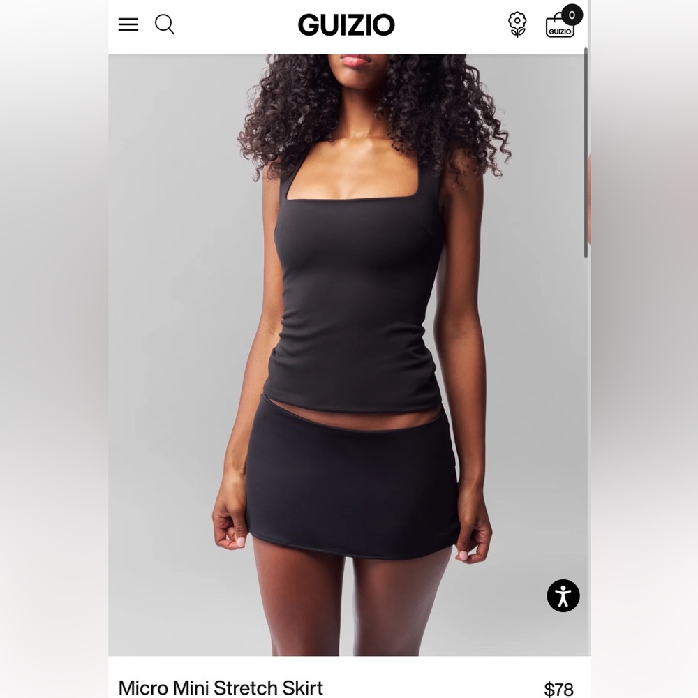 Danielle Guizio Black Mini Skirt